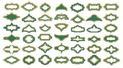 Mega Collection of Islamic Ornament Frames and Arabic Decorative Labels for Ramadan and Eid