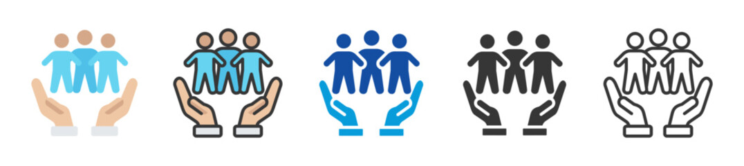 employee empowering icon set multi style various collection