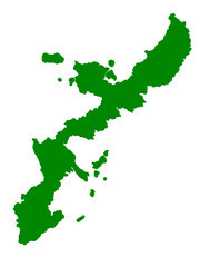 Obraz premium 沖縄県の地図（グリーン）