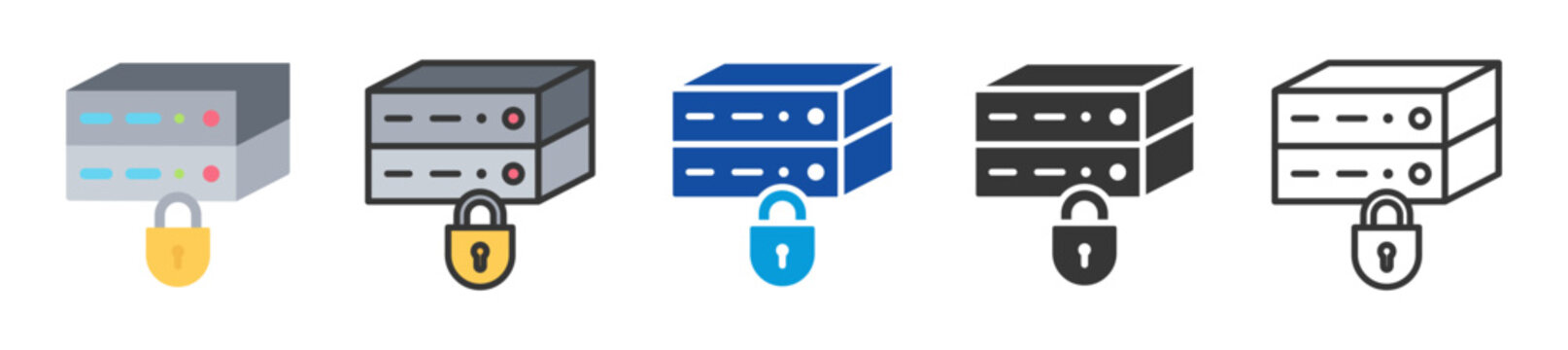 dedicated server icon set multi style various collection