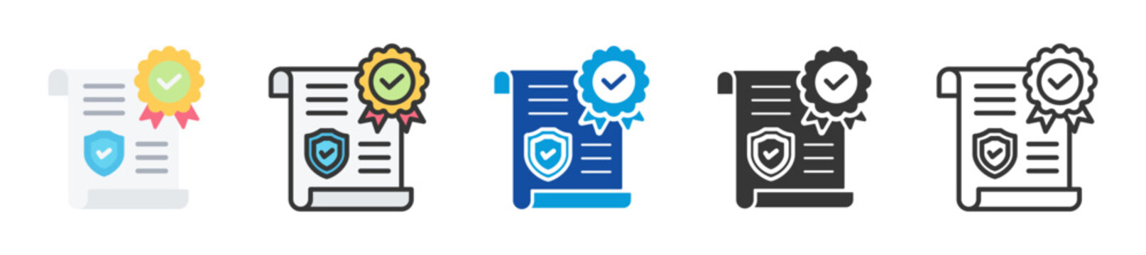 ssl certificate icon set multi style various collection