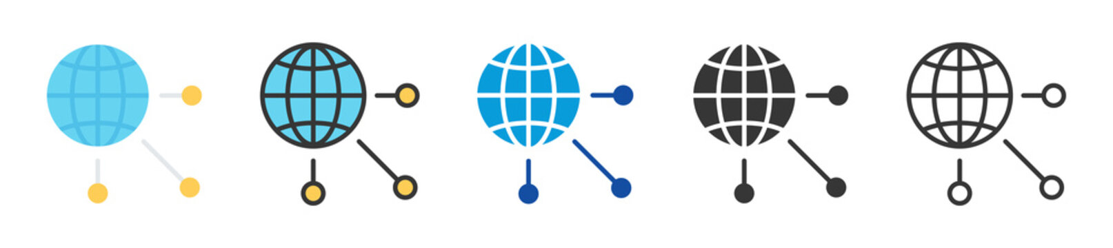 content delivery network icon set multi style various collection