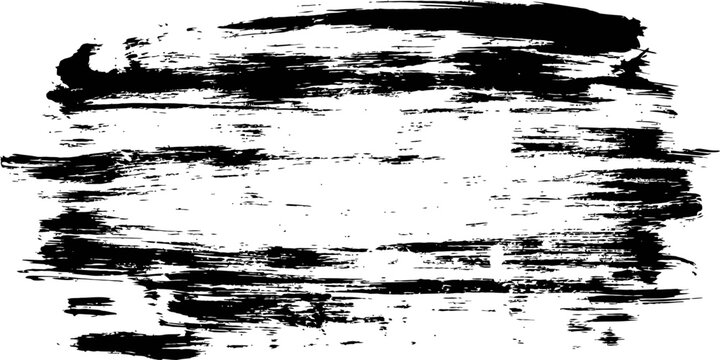 Horizontal Rough Black Paint Brush Stroke Distressed Grunge Texture Vector Element