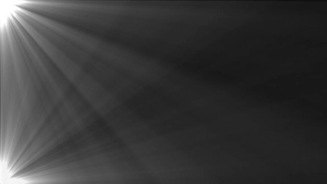 Abstract Bright Light Rays from Corners on Dark Background, Glowing Spotlight Beam Effect, Dramatic Illumination, Radiant Light Energy Background
