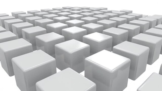 A grid of identical white cubes arranged in a pattern