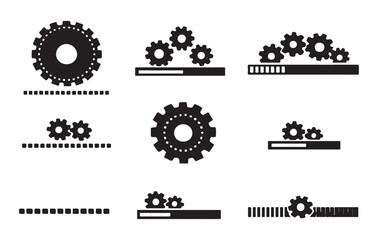 Obraz premium Gear and Divider Decorative Elements Set