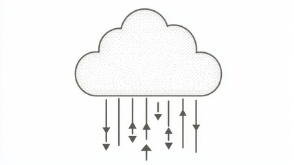 Digital illustration of a fluffy cloud with directional arrows symbolizing guidance and movement.