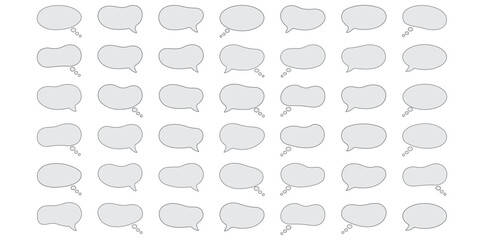 Diverse Speech Bubble Collection: A comprehensive set of speech bubble icons, perfect for representing dialogue, communication, and thought in a variety of visual contexts.