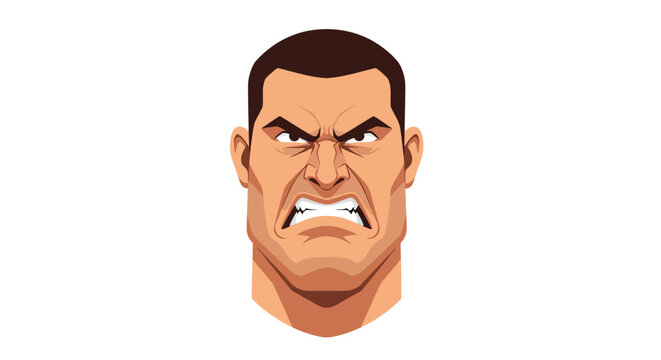 Angry Man Face Expression.