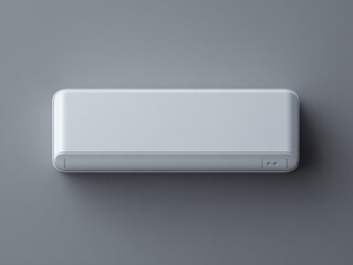 Modern Wall Mounted Air Conditioner Unit on Gray Background, Minimalist Climate Control System
