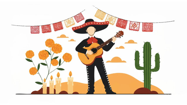 Mexican cultural festive scene
