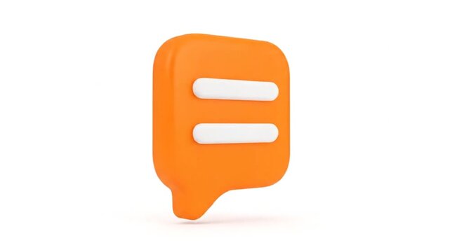 Orange Speech Bubble Icon Animation.