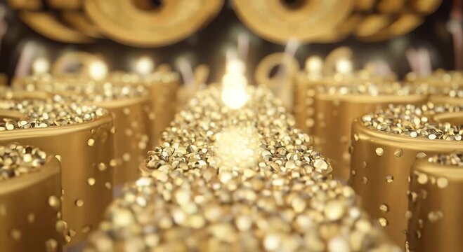 50th Birthday Celebration with Golden Fireworks and Confetti