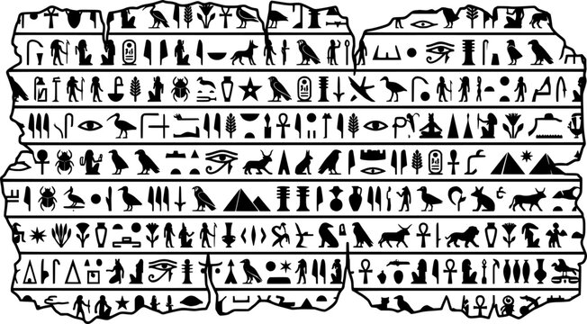 Rosetta Stone Fragment Simple Text Blocks Flat Vector Icon
