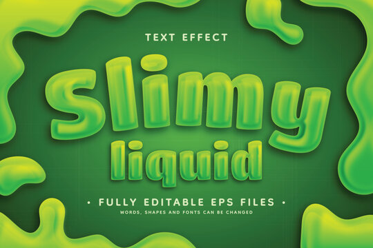 Green slimy liquid text effect with editable EPS files