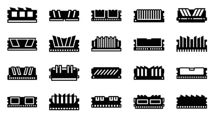 Collection of Various Train Icons in Different Designs and Styles on a Clean Background