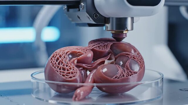 3D printing of a human fetus model in a laboratory setting.