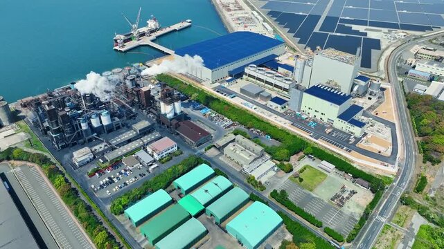 Aerial view of industrial area