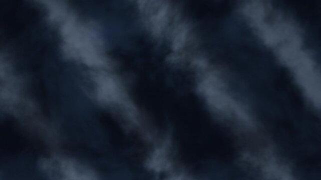 A swirling abstract background of dark blue and gray hues with wispy, cloud-like formations and subtle light gradients creating a sense of depth and motion.