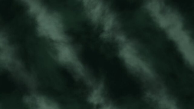 A swirling emerald green and black abstract pattern with wispy, cloud-like formations and subtle light gradients creating a dynamic, fluid motion background.