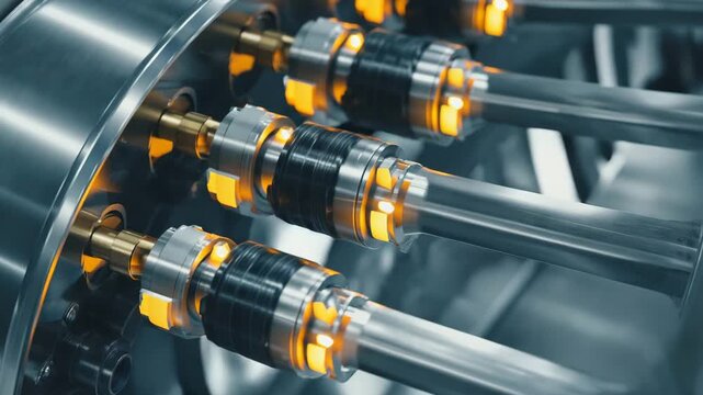 Turbine Blade Pitch System Showing Sensor Status Updates and Hydraulic Motion