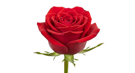 A single red rose isolated on white background.