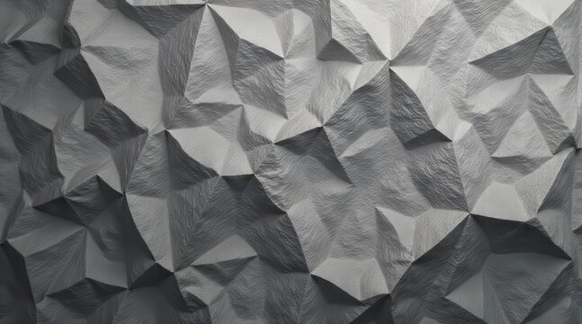 Dynamic multifaceted textured surface creating a visually intriguing abstract pattern with dramatic light and shadow play