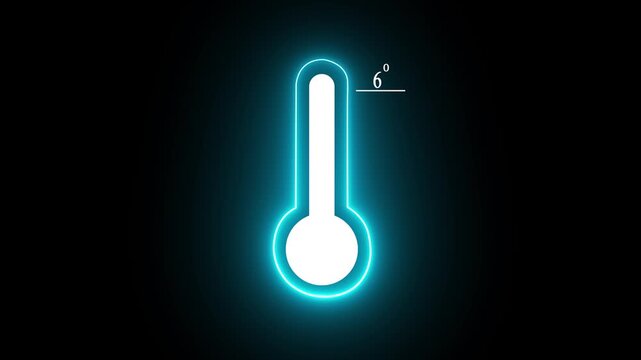 Animation of burning flames over thermometer with temperature rising