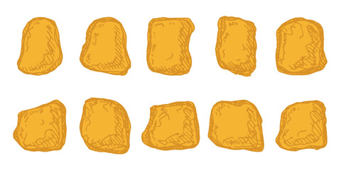 Hand drawn gold rocks Gold nuggets Gemstones For game environment, design © Daria Shane