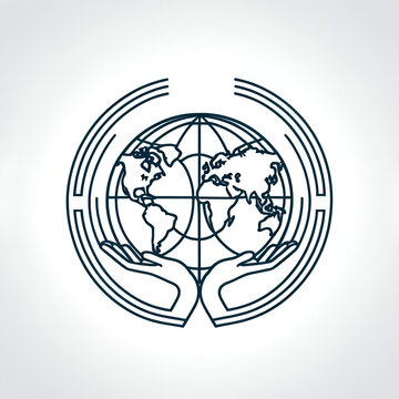 Comprehensive, multilateral cooperation. Vector linear icon isolated on white background.