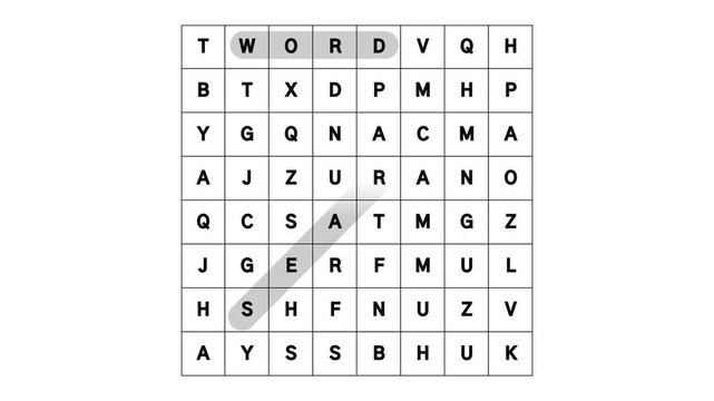 Word search puzzle leisure activity 