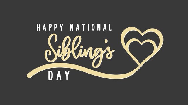 National siblings day greeting with a heart symbol, perfect for celebrating siblings and sharing love on social media posts.