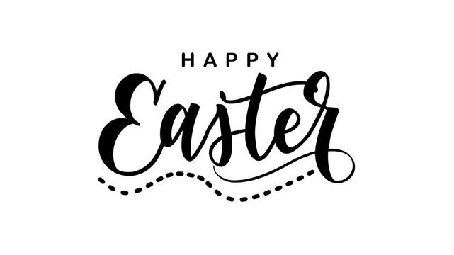 Happy easter text animation for festive social media posts, greeting cards, or holiday themed decorations. Celebrate joy with style.