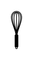 Naklejka premium Black Wire Whisk Kitchen Utensil Vector Illustration