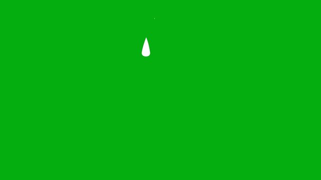Dynamic water splash animation. dripping liquid effect isolated green. drop water