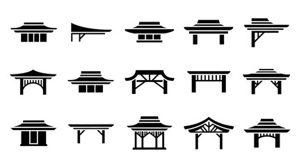Collection of Traditional Asian Pavilion and Roof Designs © Art