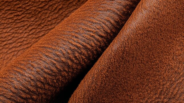 nubuck. Extreme close-up of nubuck leather texture showing fibrous structure under natural window light. lifestyle magazines.
