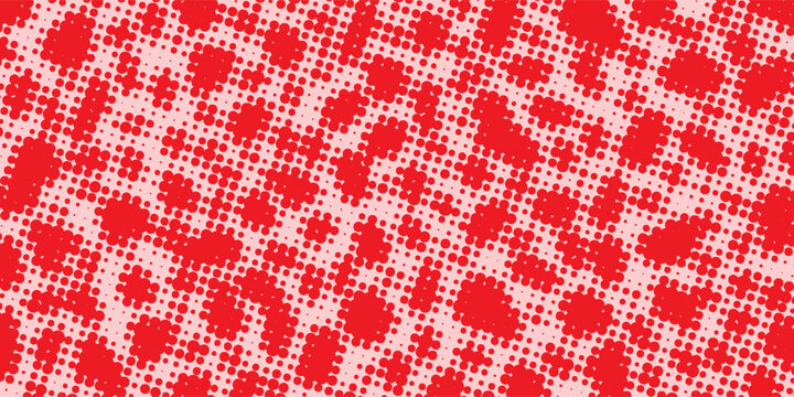 Abstract Halftone Leopard Print Background with Monochrome Animal Skin Dot red Pattern. vector illustration