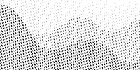 Abstract Wave Halftone Background with Monochrome Dot Gradient and Topographic Texture. vector illustration