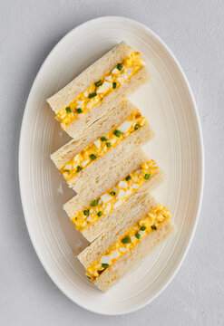 Japanese egg salad sandwich, Tamago sando, top view