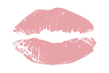 Lipstick kiss mark Romantic lip print Imprint of lips kiss Sexy lips makeup Female mouth Love symbol Design element for beauty fashion poster Valentines Day wedding