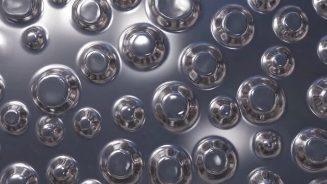 Silver Bubble Wrap Packaging Material Closeup.