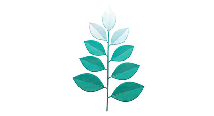 Fototapeta premium Abstract Teal and Blue Leaf Branch
