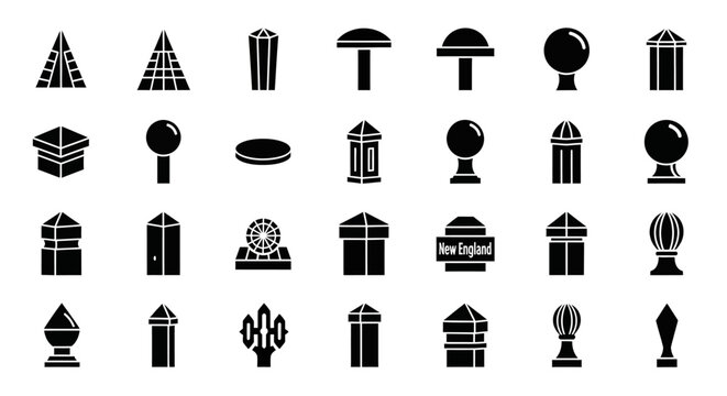 A comprehensive vector icon set featuring a diverse range of respiratory masks for health, safety, and medical protection applications, ideal for graphic design projects