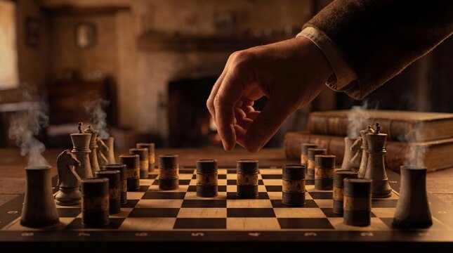 A thought-provoking chess game with miniature nuclear power plants as game pieces