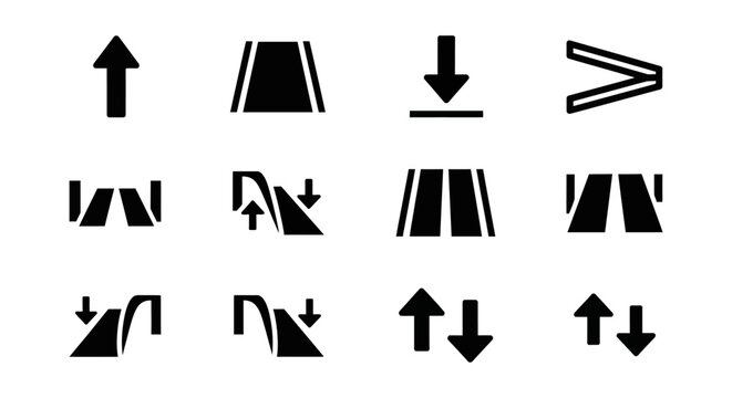 A Collection of Black and White Vector Icons Representing Various Objects, Symbols, and Concepts