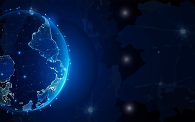 Obraz premium Futuristic AI sphere made of glowing cyber network connections, symbolizing data intelligence, innovation, and technology. Perfect for AI, big data, and digital transformation themes.