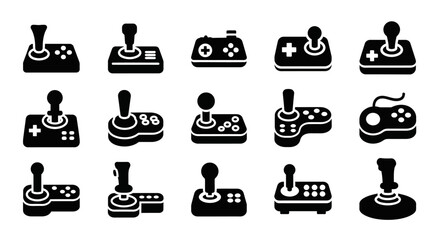 Collection of game controllers and joysticks, representing digital entertainment and interactive gaming experiences for modern leisure © Steven