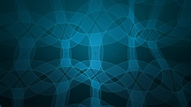 Minimal high tech network with connected nodes and data lines. Suitable for artificial intelligence, blockchain infrastructure, global communication and big data presentations.