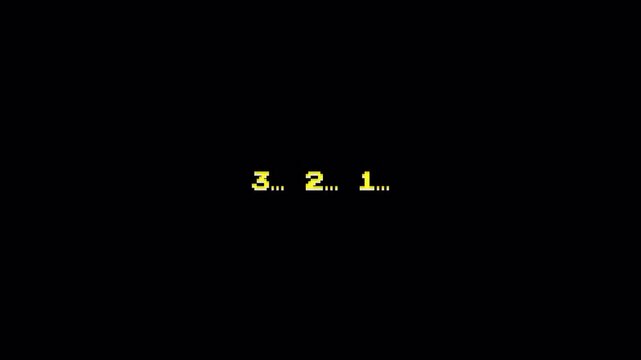 8-bit Retro Game Pixel Art Text Animation on Dark Background. Vintage Arcade Countdown with Dynamic Motion Graphic for Gaming Content, 4K 4k video animation seamless loop